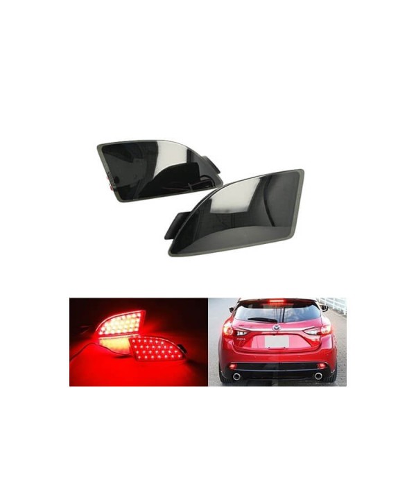 Kit 2 Fanali Posteriori A Led Nero Fume Per Mazda 3 Axela BM BL Sostituzione Catarifrangente Riflettore Originale