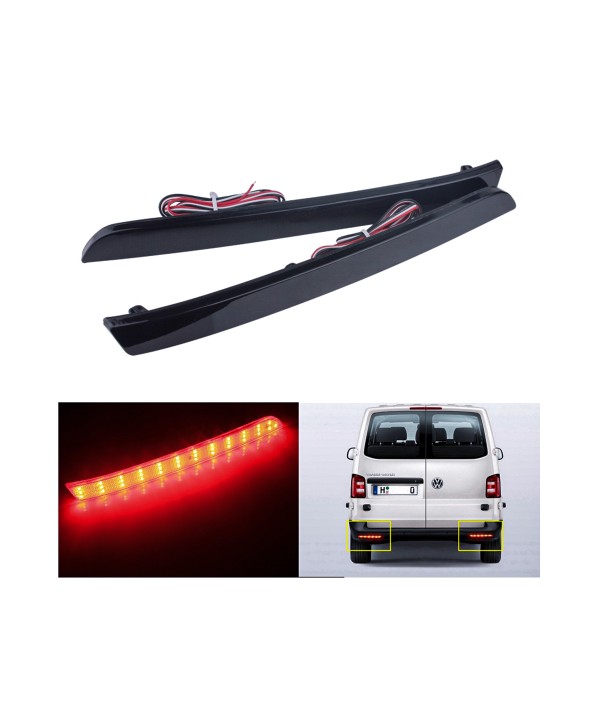 Kit 2 Fanali Posteriori A Led Nero Fume Per VW T5 Transporter Multivan 12-15 Caravelle 2014 Sostituzione Catarifrangente Riflettore Originale
