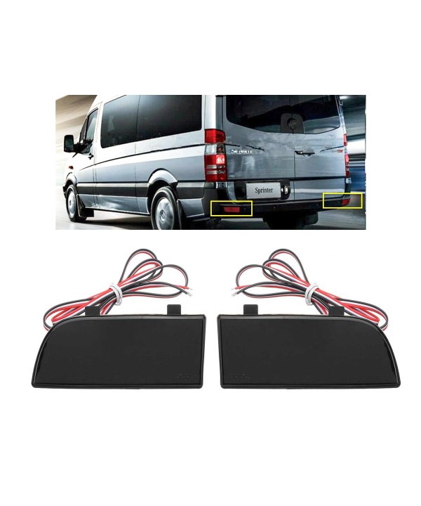 Kit 2 Fanali Posteriori A Led Nero Fume Per Mercedes Benz Sprinter Viano Sostituzione Riflettore Catarifrangente Originale
