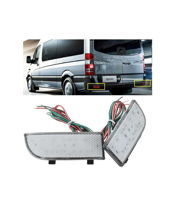 Kit 2 Fanali Posteriori A Led Trasparente Luce Bianco Rosso Per Mercedes Benz Sprinter 2012 Viano 2010-2015