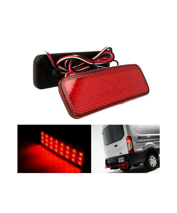 Kit 2 Fanali Posteriori A Led Rosso Per Ford Transit Tourneo Custom Courier Sostituzione Riflettore Catarifrangente Originale