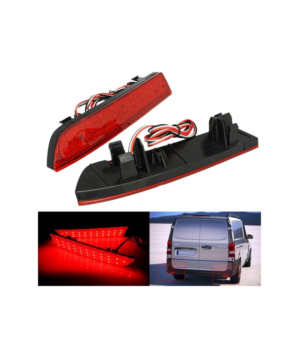 Kit 2 Fanali Posteriori A Led Rosso Per Mercedes Benz Vito Box W447 OEM A4478260140 Sostituzione Riflettore Catarifrangente Originale