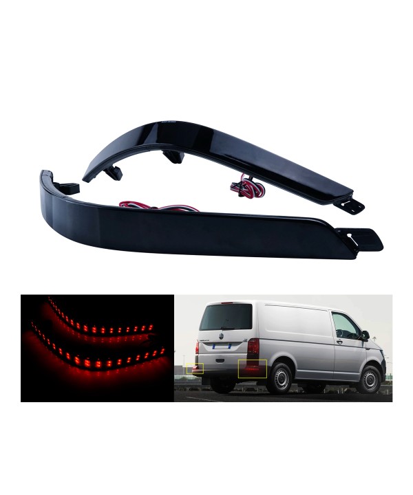Kit 2 Fanali Posteriori A Led Nero Fume Per VW Multivan T5 Caravelle Transporter T6 OEM 7E0945105D Sostituzione Riflettore Catarifrangente Originale