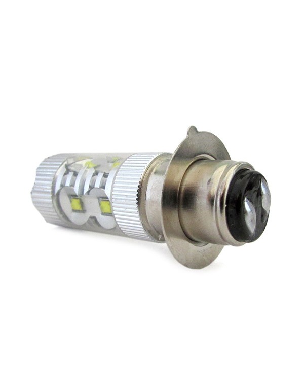 Lampada Led H6M Biluce 50W 12V 10 Smd Cree 5W Per Scooter Moto Luminoso Attacco P15D-25-1 35/35W
