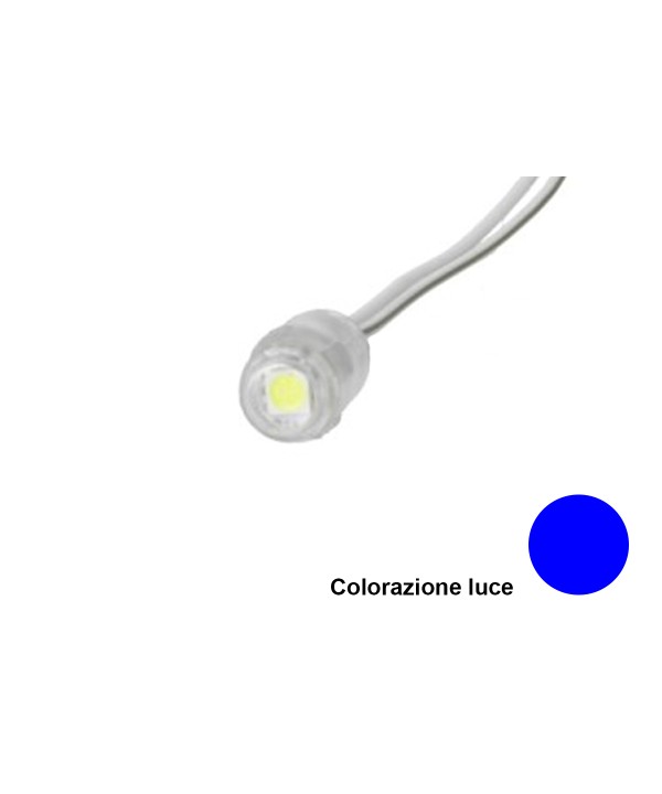 Modulo Bottone LED Da Incasso 1 SMD 5050 Colore Blue 12V IP68 120 Gradi SKU-5139