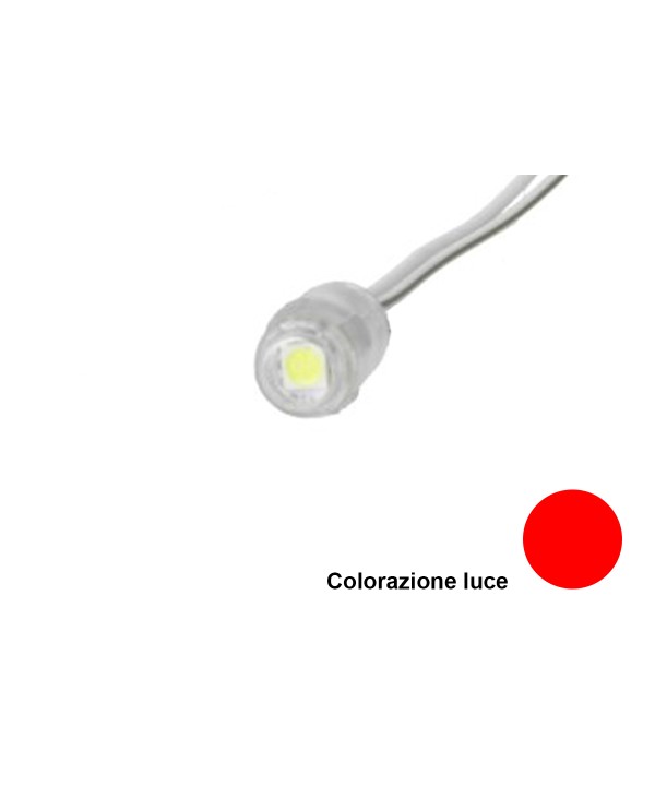 Modulo Bottone LED Da Incasso 1 SMD 5050 Colore Rosso 12V IP68 120 Gradi SKU-5137