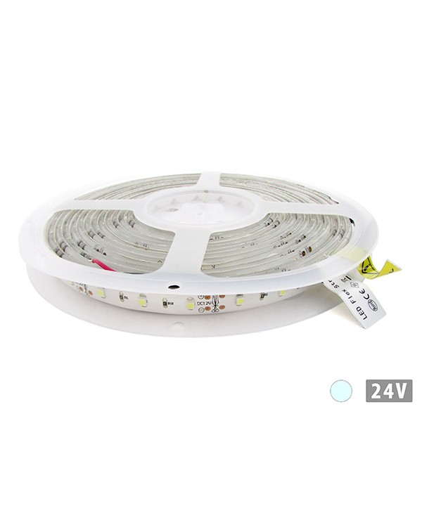 24V Bobina Led 5 Metri 300 Smd 3528 Bianco Freddo Tagliabile IP65 Biadesivo Per Camion Barca