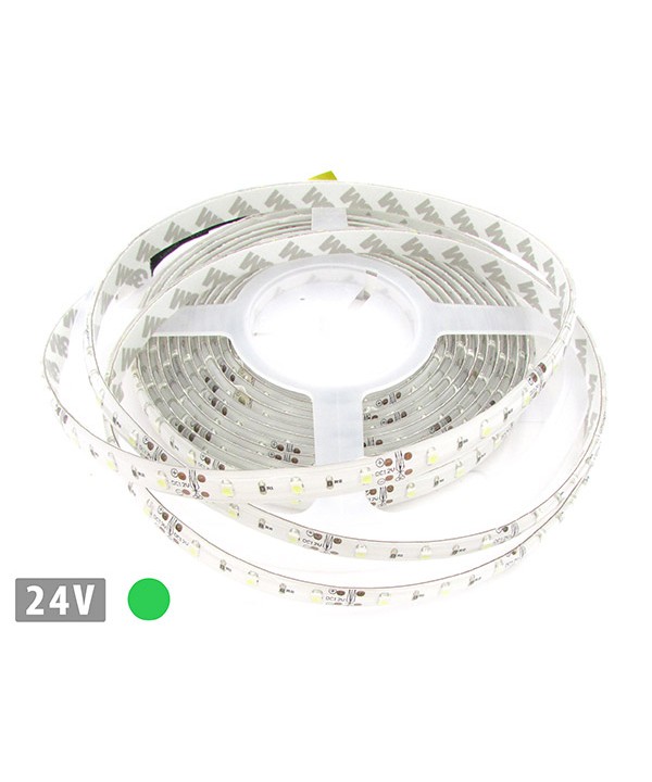 24V Bobina Led 5 Metri 300 Smd 3528 Colore Verde Tagliabile IP65 Biadesivo Per Camion Barca