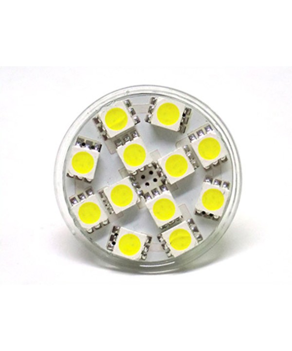 Lampada LED MR11 GU4 12 SMD 5050 2W 12V DC Bianco Caldo Per Lampadario