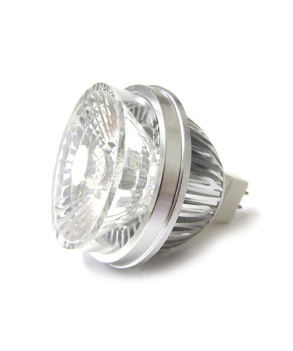 Lampada Faretto LED Dicroica MR16 GU5.3 COB 5W Bianco Freddo 12V Con Lente Fisheye