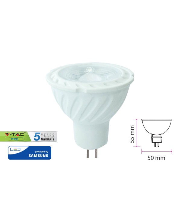 Lampada Led MR16 6,5W 12V 110 Gradi  Bianco Neutro 4000K Con Chip Samsung SKU-21205