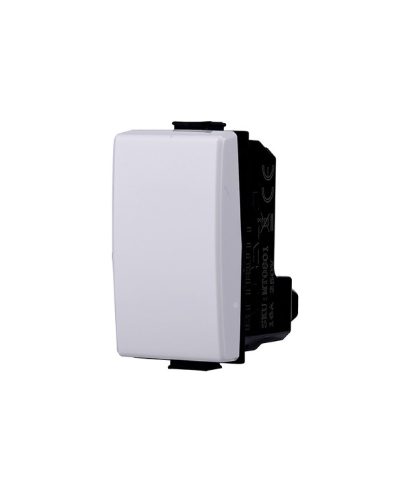 ETTROIT Pulsante 1P 16A Normalmente Aperto Colore Bianco Compatibile Con Bticino Matix
