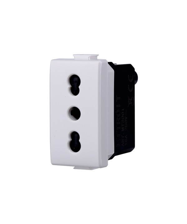 ETTROIT Presa Bipasso Bivalente 2P+T 10/16A Colore Bianco Compatibile Con Bticino Matix