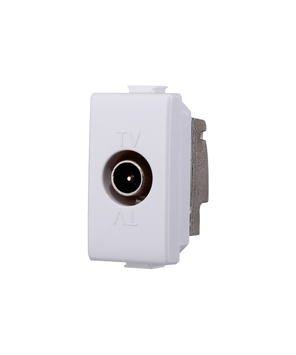 ETTROIT Connettore Presa TV Passante Maschio Colore Bianco Compatibile Con Bticino Matix