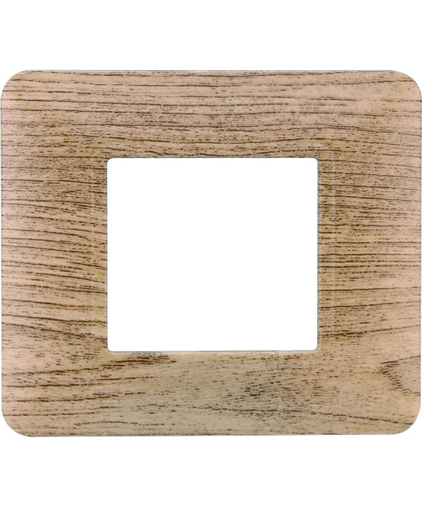 ETTROIT Placca Plastica Serie Solar 2P Colore Legno Chiaro Compatibile Con Bticino Matix