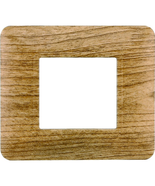 ETTROIT Placca Plastica Serie Solar 2P Colore Legno Scuro Compatibile Con Bticino Matix