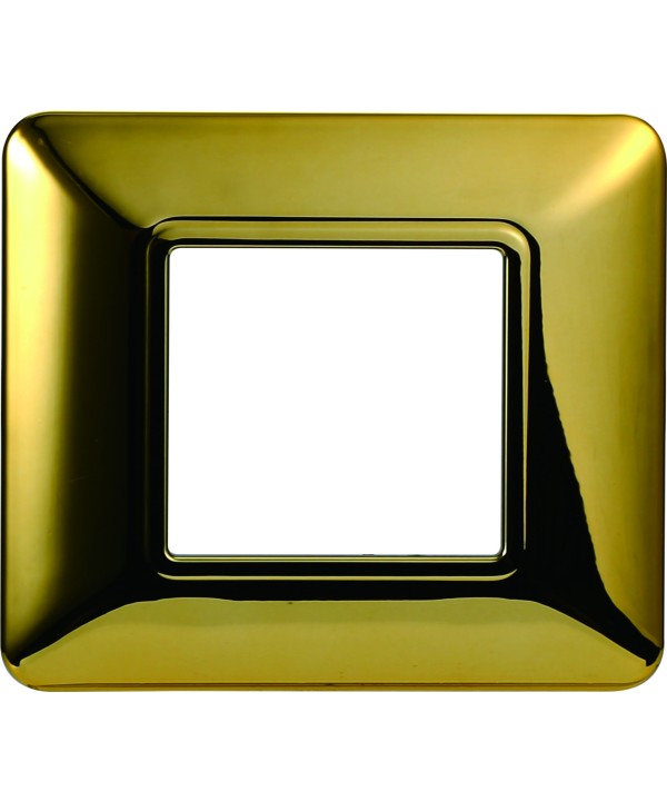 ETTROIT Placca Plastica Serie Solar 2P Colore Oro Lucido Compatibile Con Bticino Matix
