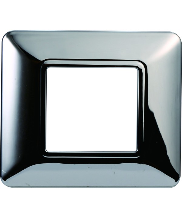 ETTROIT Placca Plastica Serie Solar 2P Colore Cromato Lucido Compatibile Con Bticino Matix