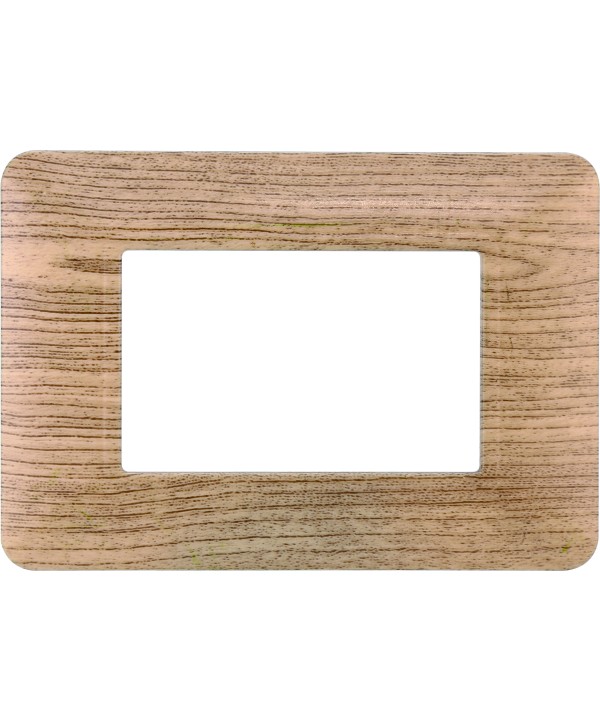 ETTROIT Placca Plastica Serie Solar 3P Colore Legno Chiaro Compatibile Con Bticino Matix