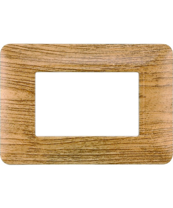 ETTROIT Placca Plastica Serie Solar 3P Colore Legno Scuro Compatibile Con Bticino Matix