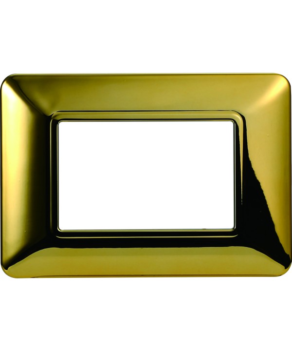 ETTROIT Placca Plastica Serie Solar 3P Colore Oro Lucido Compatibile Con Bticino Matix