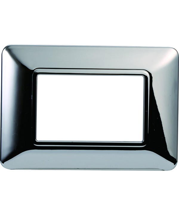 ETTROIT Placca Plastica Serie Solar 3P Colore Cromato Lucido Compatibile Con Bticino Matix