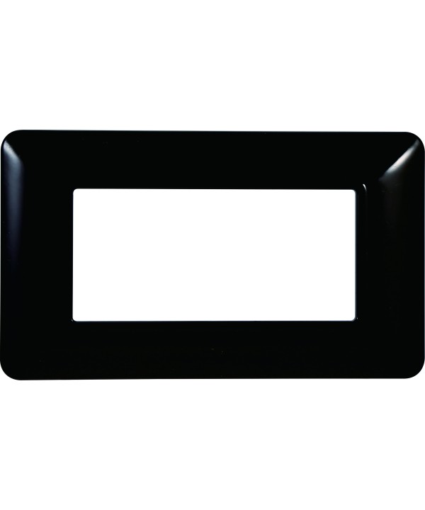 ETTROIT Placca Plastica Serie Solar 4P Colore Nero Compatibile Con Bticino Matix