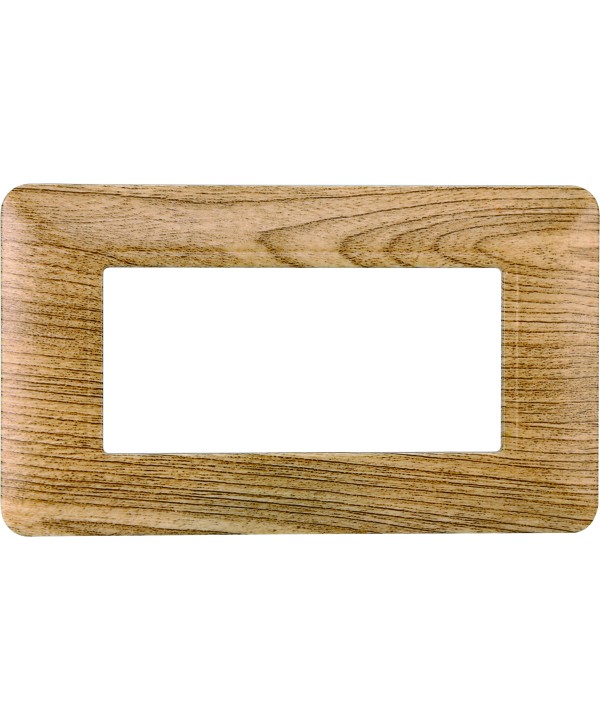 ETTROIT Placca Plastica Serie Solar 4P Colore Legno Scuro Compatibile Con Bticino Matix