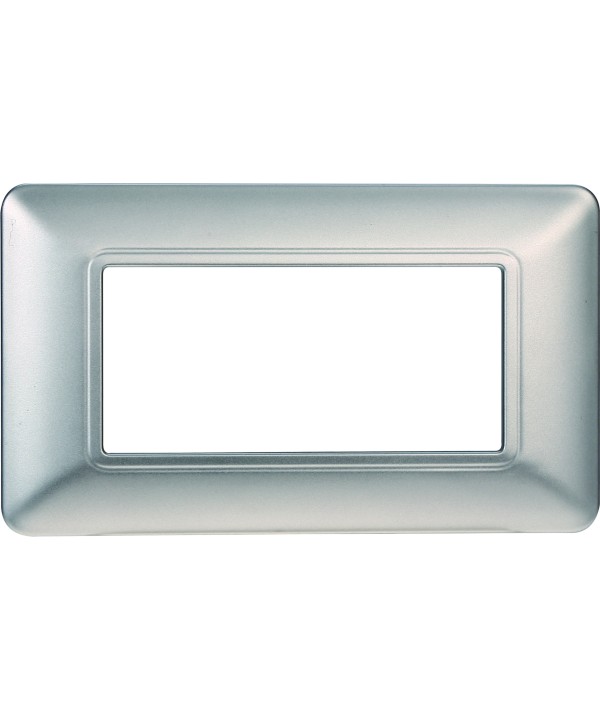 ETTROIT Placca Plastica Serie Solar 4P Colore Silver Compatibile Con Bticino Matix
