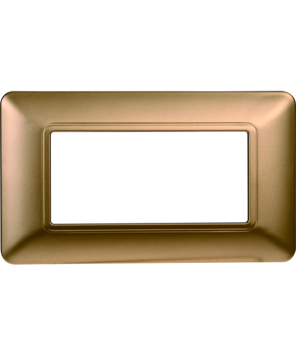 ETTROIT Placca Plastica Serie Solar 4P Colore Oro Compatibile Con Bticino Matix