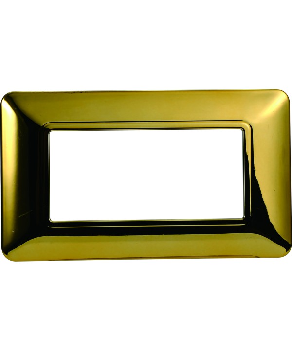 ETTROIT Placca Plastica Serie Solar 4P Colore Oro Lucido Compatibile Con Bticino Matix