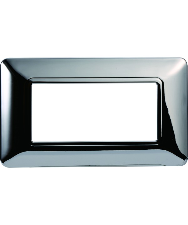 ETTROIT Placca Plastica Serie Solar 4P Colore Cromato Lucido Compatibile Con Bticino Matix