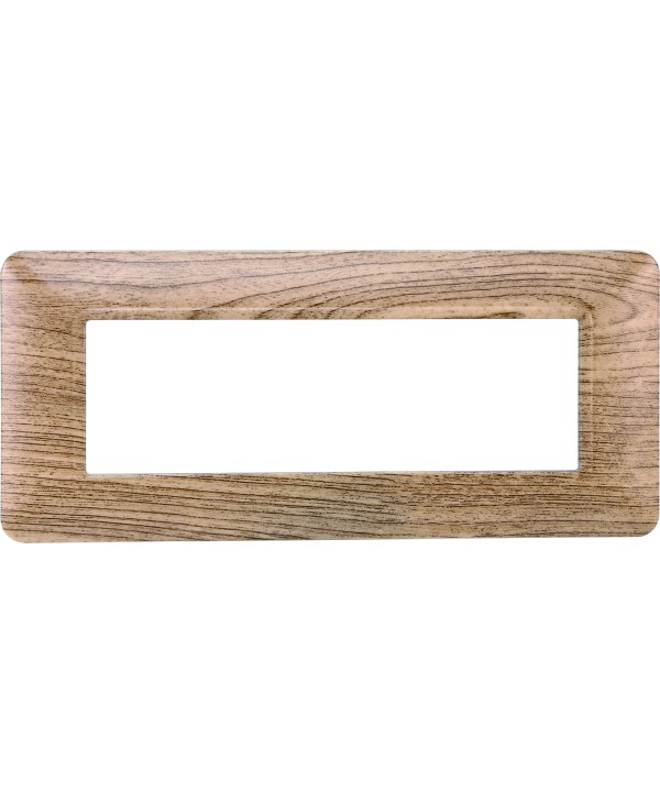 ETTROIT Placca Plastica Serie Solar 6P Colore Legno Chiaro Compatibile Con Bticino Matix