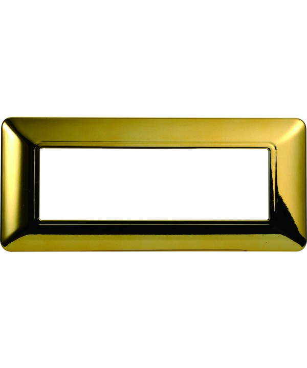 ETTROIT Placca Plastica Serie Solar 6P Colore Oro Lucido Compatibile Con Bticino Matix