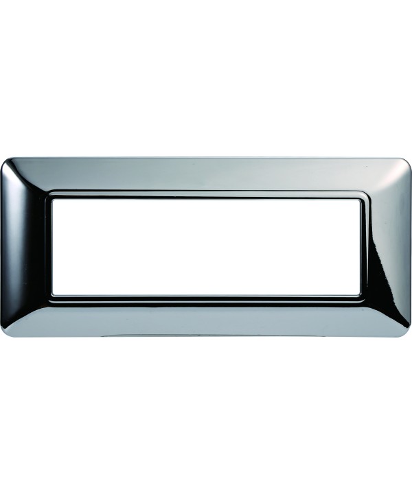 ETTROIT Placca Plastica Serie Solar 6P Colore Cromato Lucido Compatibile Con Bticino Matix