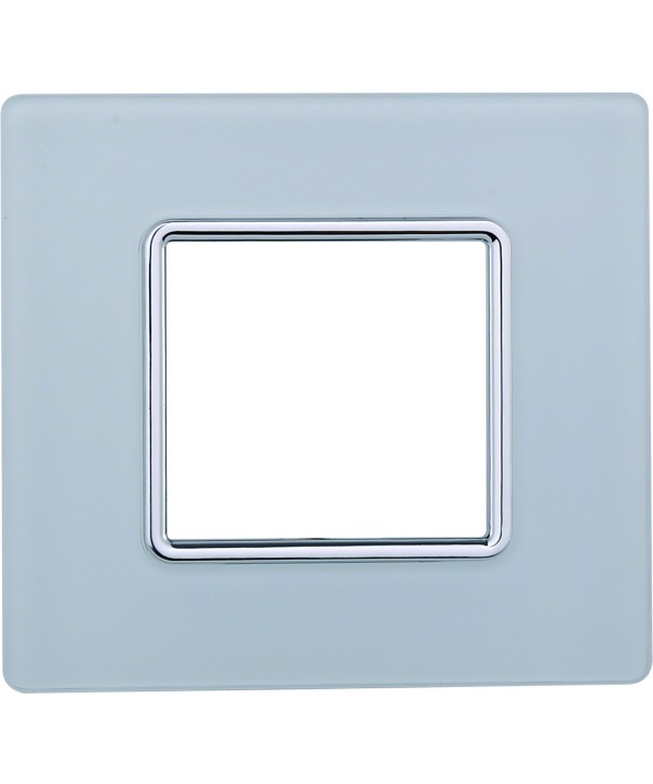ETTROIT Placca In Vetro Serie Solar 2P Colore Bianco Compatibile Con Bticino Matix