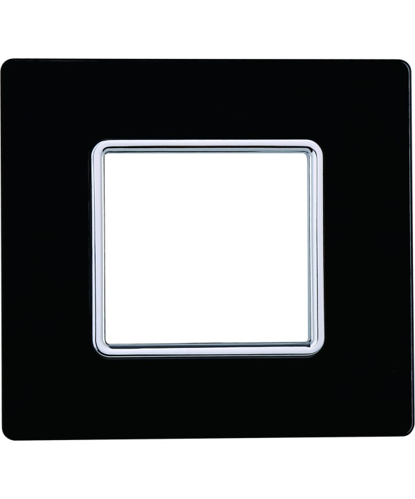 ETTROIT Placca In Vetro Serie Solar 2P Colore Nero Compatibile Con Bticino Matix
