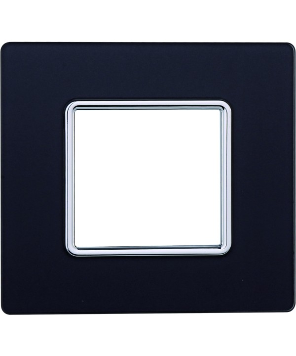 ETTROIT Placca In Vetro Serie Solar 2P Colore Acciaio Scuro Compatibile Con Bticino Matix
