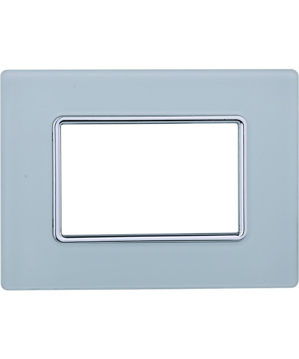 ETTROIT Placca In Vetro Serie Solar 3P Colore Bianco Compatibile Con Bticino Matix