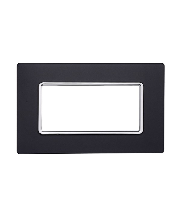 ETTROIT Placca In Vetro Serie Solar 4P Colore Acciaio Scuro Compatibile Con Bticino Matix