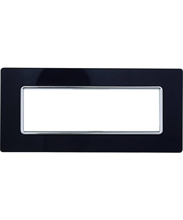 ETTROIT Placca In Vetro Serie Solar 6P Colore Nero Compatibile Con Bticino Matix