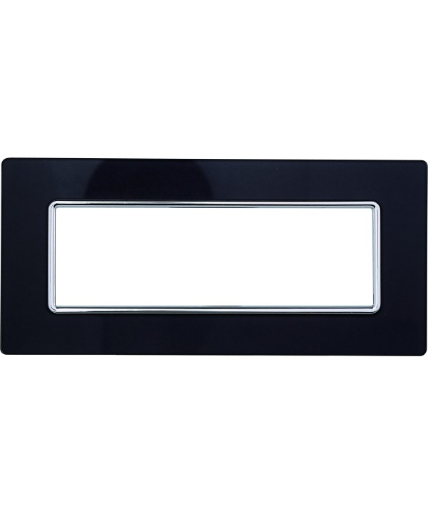 ETTROIT Placca In Vetro Serie Solar 6P Colore Acciaio Scuro Compatibile Con Bticino Matix