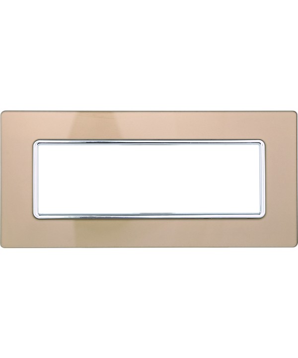 ETTROIT Placca In Vetro Serie Solar 6P Colore Oro Compatibile Con Bticino Matix