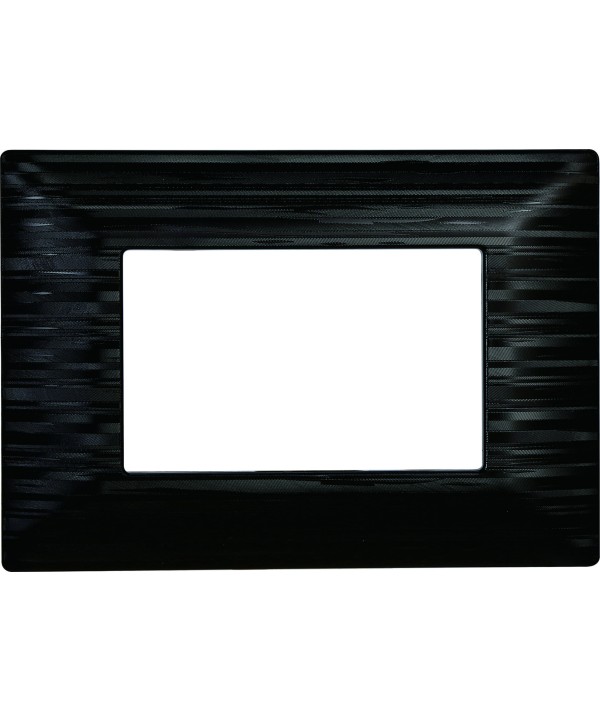 ETTROIT Placca Plastica Serie Solar 3P Colore Nero Satinato Compatibile Con Bticino Matix