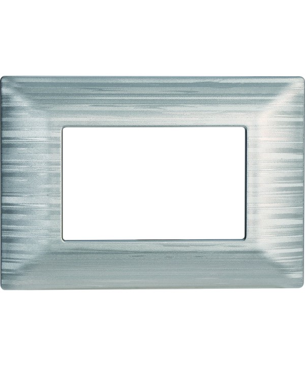 ETTROIT Placca Plastica Serie Solar 3P Colore Silver Satinato Compatibile Con Bticino Matix