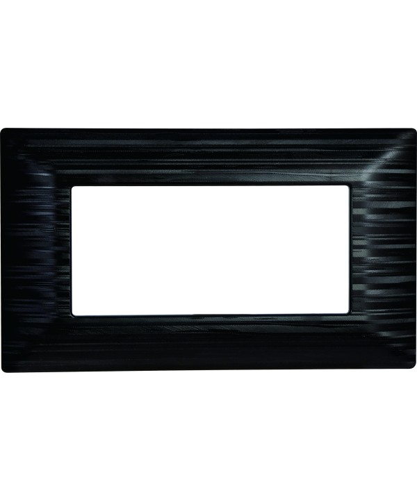 ETTROIT Placca Plastica Serie Solar 4P Colore Nero Satinato Compatibile Con Bticino Matix