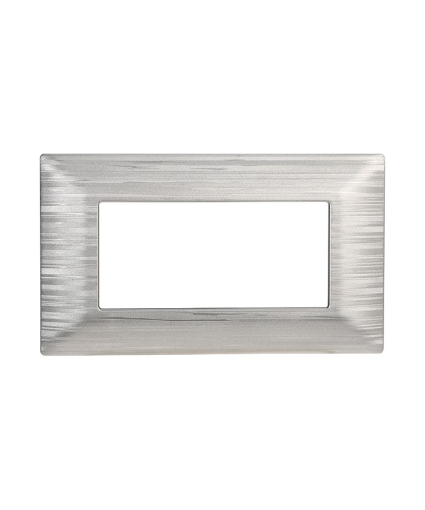 ETTROIT Placca Plastica Serie Solar 4P Colore Silver Satinato Compatibile Con Bticino Matix