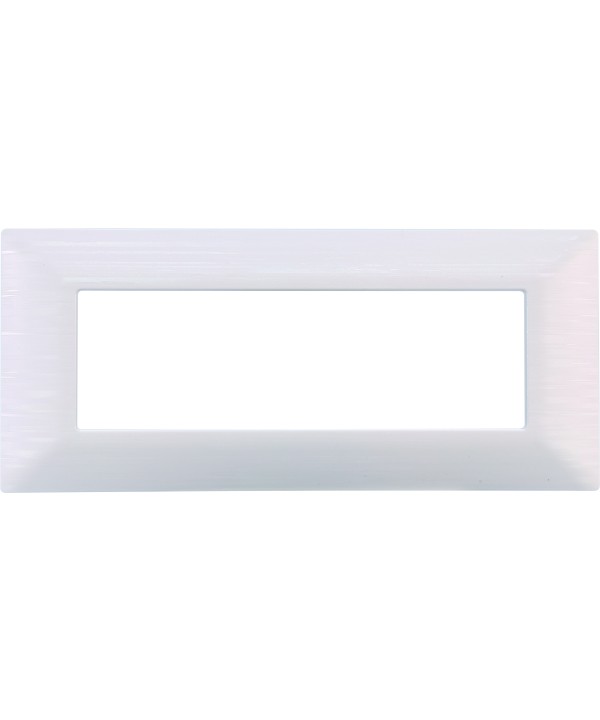 ETTROIT Placca Plastica Serie Solar 6P Colore Bianco Satinato Compatibile Con Bticino Matix