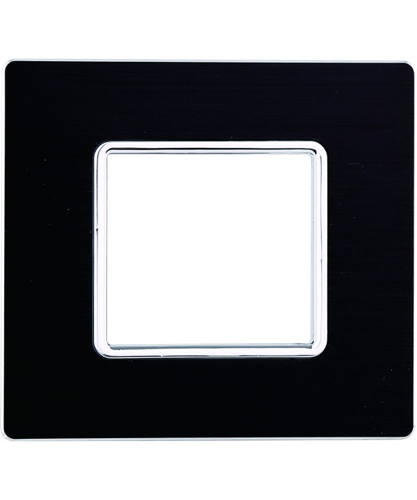 ETTROIT Placca In Alluminio Serie Solar 2P Colore Nero Compatibile Con Bticino Matix