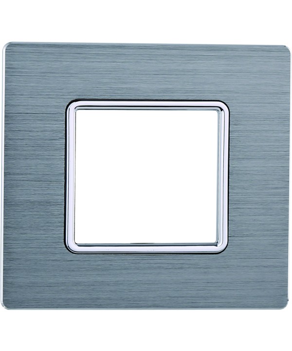ETTROIT Placca In Alluminio Serie Solar 2P Colore Silver Compatibile Con Bticino Matix